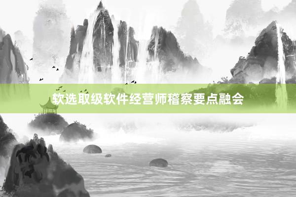 软选取级软件经营师稽察要点融会