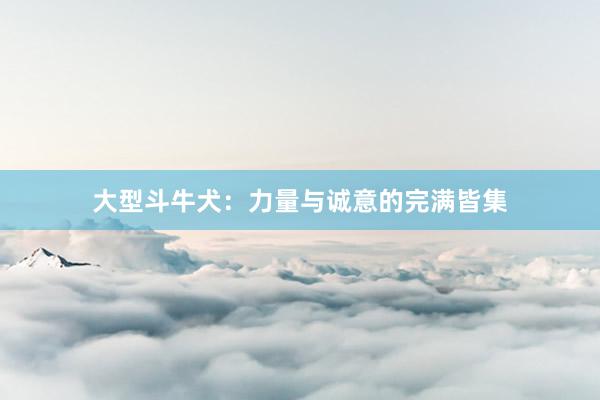 大型斗牛犬：力量与诚意的完满皆集