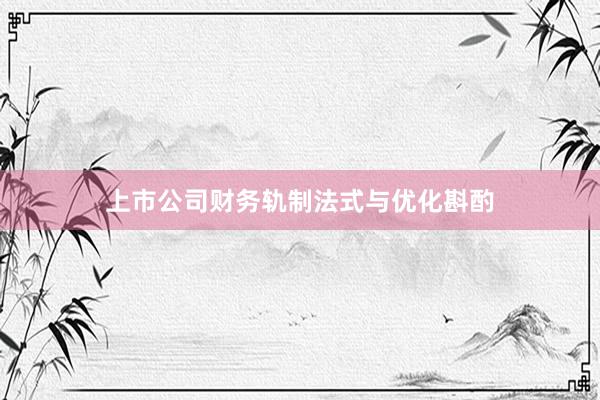 上市公司财务轨制法式与优化斟酌